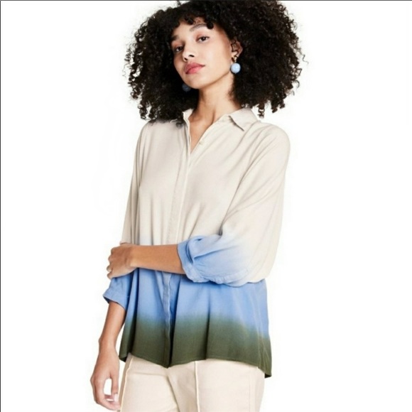 Rachel Comey X Target Dip Dye Button Down Blouse Sz Small  NWT - Picture 2 of 6